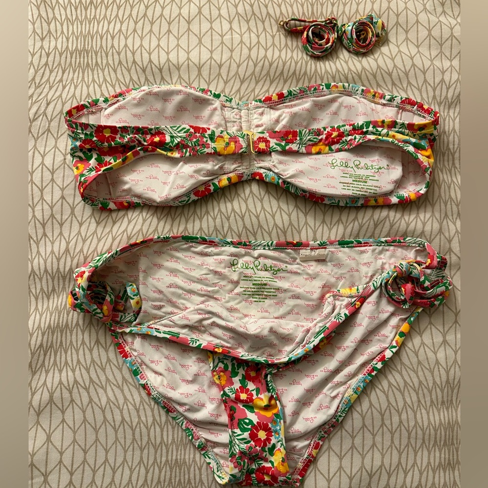 EUC Lilly Pulitzer Ants on Parade Bandeau Bikini, M - Picture 3 of 9